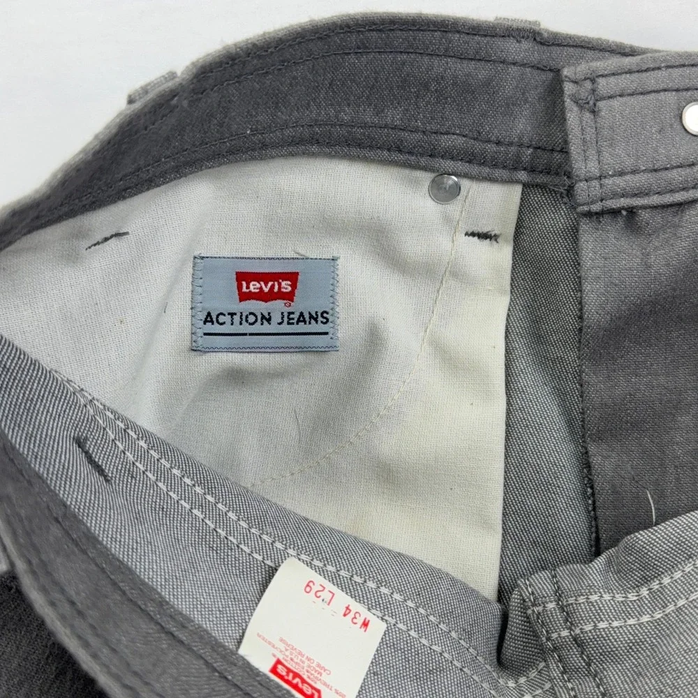 Levi's Action Jeans‎ Vintage 90s Made in USA Grey Straight Leg W34 L29 Gray